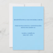 ブルークロススペインのインビタシオンデバウティゾ 招待状 (裏面)