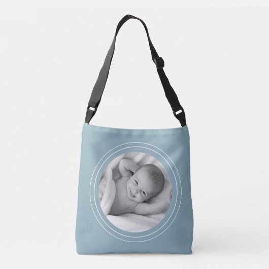 ブルークロスパーソナライズされたボディバッグ クロスボディバッグ (裏面)