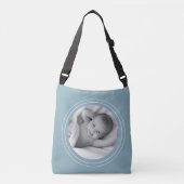 ブルークロスパーソナライズされたボディバッグ クロスボディバッグ (正面)