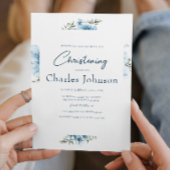 ブルークロスフラワーズ秋ボーイバプテスマ 招待状