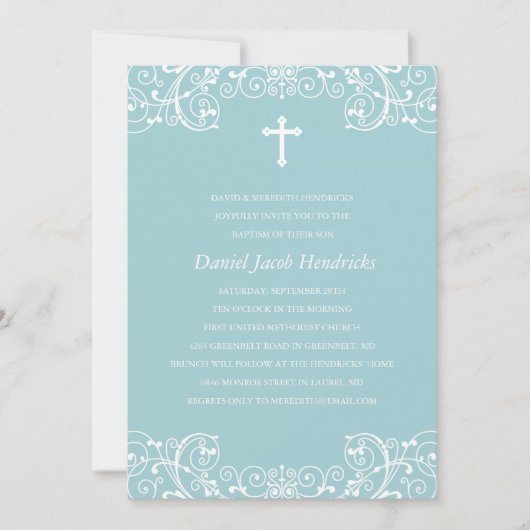 ブルークロスボーイズ洗礼/《キリスト教》洗礼式や命名式招待状 招待状 (正面)