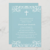 ブルークロスボーイズ洗礼/《キリスト教》洗礼式や命名式招待状 招待状 (正面/裏面)