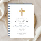 ブルークロスモダンボーイファーストコミュニオン 招待状