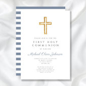 ブルークロスモダンボーイファーストコミュニオン 招待状