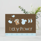 ブルークロスラインボーイズベビーシャワー 招待状 (スタンド正面)