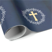 ブルークロスリース ラッピングペーパー (ロールコーナー)