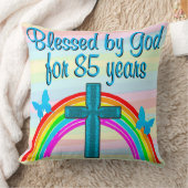 ブルークロス及びレインボー85位誕生日枕 クッション (ブランケット)