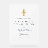 ブルークロス宗教少年ファーストコミュニオンウェルカム アクリルサイン (正面)