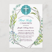 ブルークロス春フローラファーストホーリーコミュニオン ポストカード (正面)