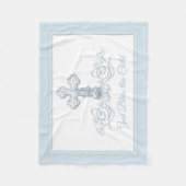 ブルークロス男の赤ちゃんバプティスブランケット フリースブランケット (正面)