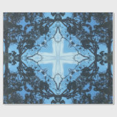 ブルークロス自然パターンのラッピング紙 ラッピングペーパー (フラット)