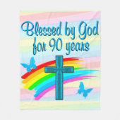 ブルークロス90th誕生日恵みフリースブランケット フリースブランケット (正面)