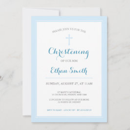 ブルークロス《キリスト教》洗礼式や命名式またはバプテスマ招待状 招待状