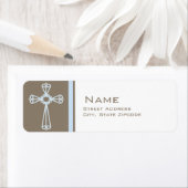 ブルークロス《キリスト教》洗礼式や命名式差出人住所ラベル ラベル (インサイチュ)