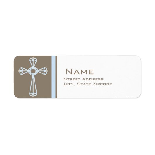 ブルークロス《キリスト教》洗礼式や命名式差出人住所ラベル ラベル (正面)