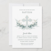 ブルークロス グリーンネリー 洗礼 招待状 (正面)