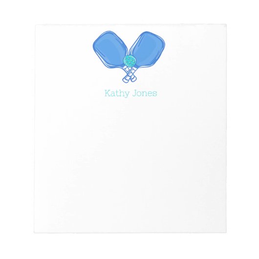 ブルークロックスピックボールのパドル&ボールカスタム ノートパッド (正面)