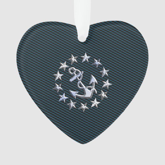 ブルークロムライクヨットフラッググリ車のール オーナメント (正面)