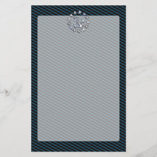 ブルークロムライクヨットフラッググリ車のール 便箋 (正面)