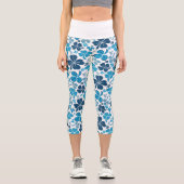 ブルークローバーシャムロックパターンセントパトリックのデイキャップ カプリレギンス (正面)