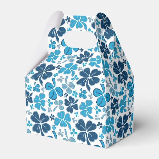 ブルークローバーシャムロックパターンセントパトリックの日 フェイバーボックス (正面サイド)