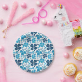 ブルークローバーシャムロックパターンセントパトリックの日 ペーパープレート (パーティー)