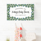 ブルークローバーズボーイベビーシャワーへようこそ 横断幕 (インサイチュ)