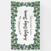 ブルークローバーズボーイベビーシャワーへようこそ 横断幕 (縦)