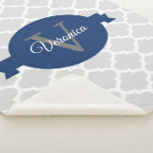 ブルークローバーパーソナライズされたモノグラム シェルパブランケット (3/4)