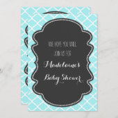 ブルークローバーベビーシャワー招待状 招待状 (正面/裏面)