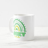 ブルークローバー&レインボーラッキーワンファースト誕生日 コーヒーマグカップ (正面左)