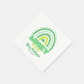 ブルークローバー&レインボーラッキーワンファースト誕生日 スタンダードカクテルナプキン (角)