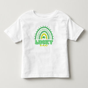 ブルークローバー&レインボーラッキーワンファースト誕生日 トドラーTシャツ