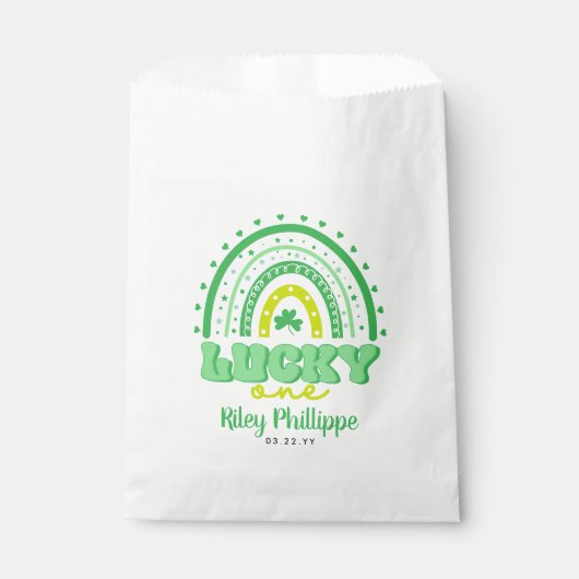 ブルークローバー&レインボーラッキーワンファースト誕生日 フェイバーバッグ (正面)