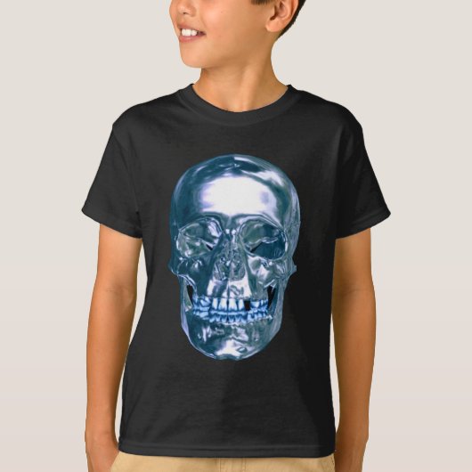 ブルークロームスカルシャツ Tシャツ (正面)