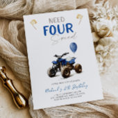 ブルークワッドバイク4th誕生日招待状 招待状