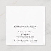 ブルークールエレガントバラはさみ美容師 スクエア名刺 (裏面)