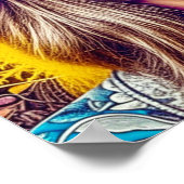 ブルークールサングラスの女性 ポスター (角)