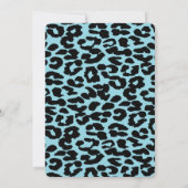 ブルークールトレンディー魅力的なヒョウ甘い16 招待状 (裏面)