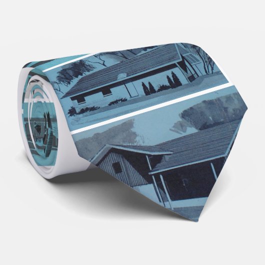 ブルークールノベルティレトロハモダンウズ ネクタイ (ロール)