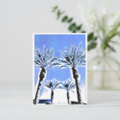 ブルークールパームツリーズパラダイスビーチテーマデコール ポストカード (スタンド正面)