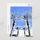 ブルークールパームツリーズパラダイスビーチテーマデコール ポストカード (正面/裏面)