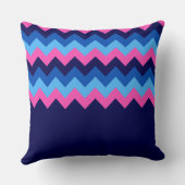 ブルークールピンクシェブロンモノグラムビッグ装飾用クッション クッション (裏面)