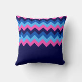 ブルークールピンクシェブロンモノグラム装飾用クッション クッション (裏面)