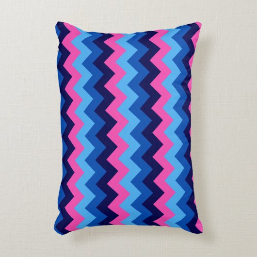 ブルークールピンク山形アクセント枕 アクセントクッション (正面(垂直))