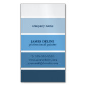 ブルークールプロフェッショナルストライプの画家 マグネット名刺 (正面縦)