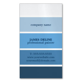 ブルークールプロフェッショナルストライプの画家 マグネット名刺