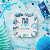 ブルークールプールパーティーサマーボーイズ誕生日 ペーパープレート (パーティー)