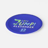 ブルークールボーイトランポリンジャンプキッズバウンスパーティー ペーパープレート (アングル)