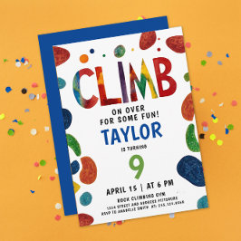 ブルークールロカラフルッククライムアドベンチャー誕生日 招待状